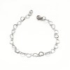 Pulseira elo coração aço inox - 5x6.5 mm (un) IN-100